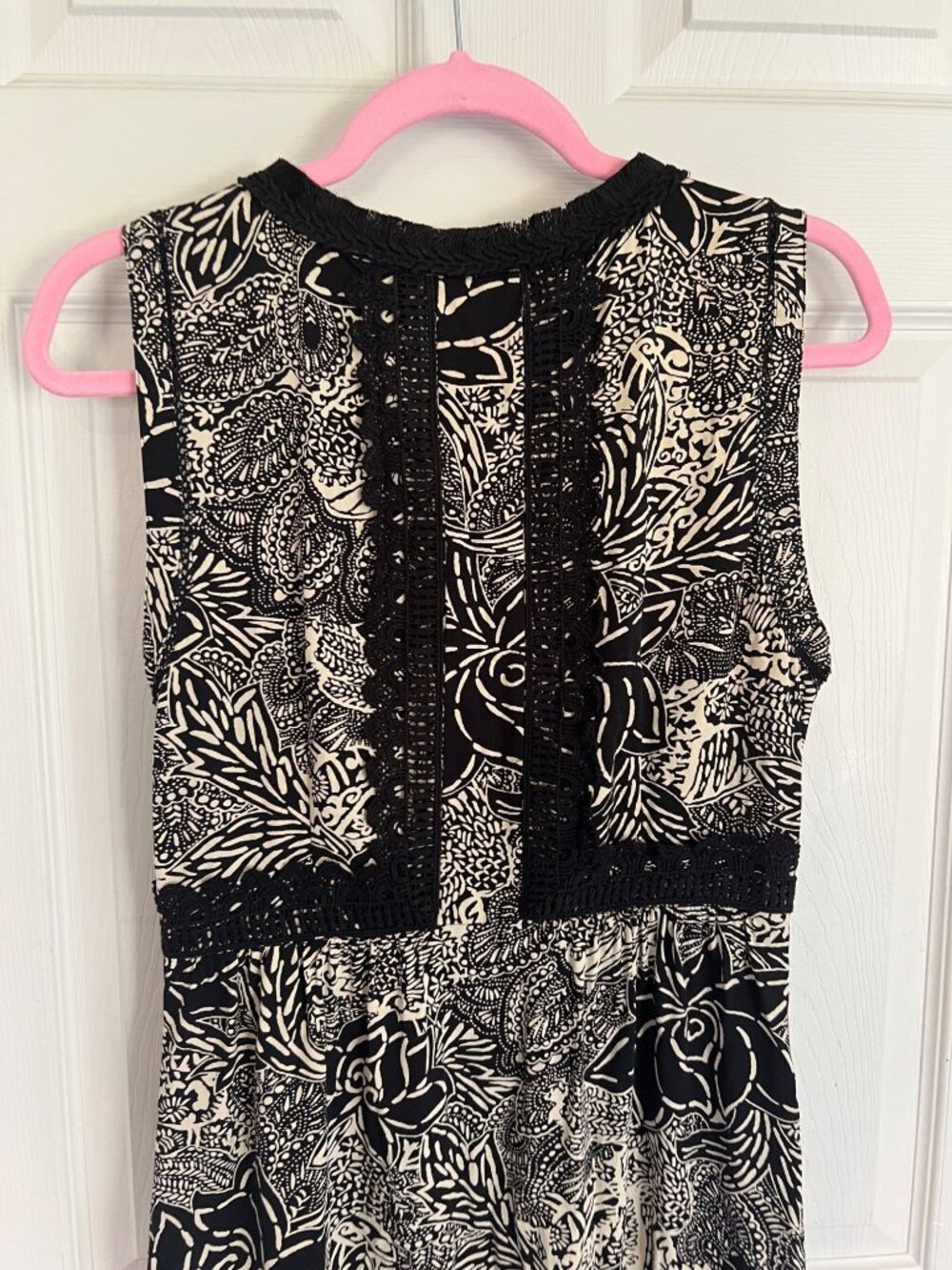 Holding Horses Suraja Black Dress Lotus Floral Crochet Lace Anthropologie sz 6 - Picture 6 of 10